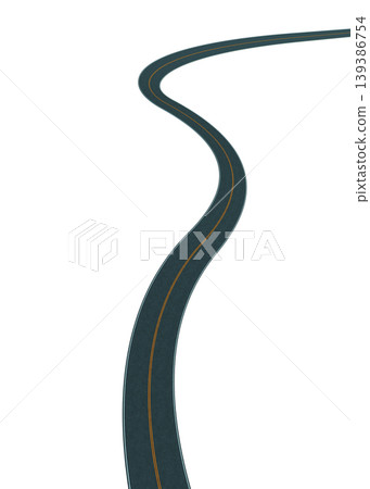3d rendering winding asphalt highway road concept on white background 3d rendering winding asphalt highway road concept on white background 139386754