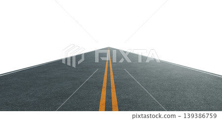 3d rendering asphalt highway leading to horizon on white background 139386759