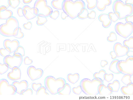 Heart-shaped bubble frame on all four sides 139386793