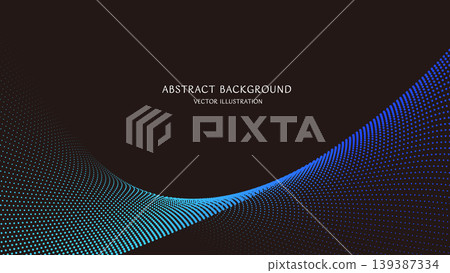 Abstract background of a futuristic wave composed of dots (particles, gradient, black background) Abstract background of a futuristic wave composed of dots (particles, gradient, black background) 139387334