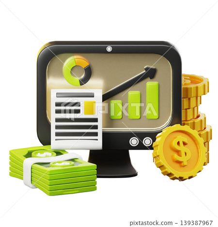 Dollar Growth 3d render icon Dollar Growth 3d render icon 139387967
