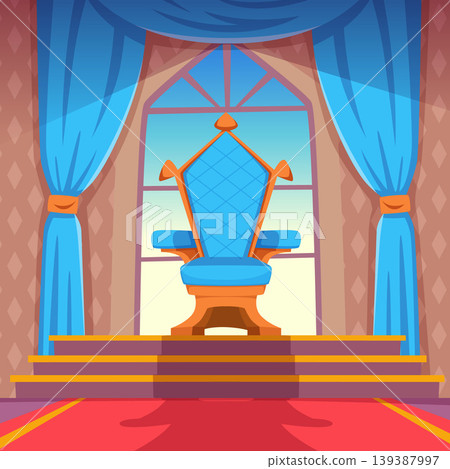Royal throne. king relax place. luxury interior vector template Royal throne. king relax place. luxury interior vector template 139387997