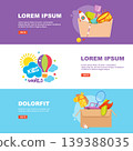 Kids banners. ads template with containers for toys 139388035