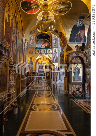 Interior of the Cathedral of the Resurrection of Christ in Podgorica, capital of Montenegro Interior of the Cathedral of the Resurrection of Christ in Podgorica, capital of Montenegro 139388073