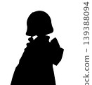 Silhouette of an anime-style illustration of a woman wearing a kimono 139388094