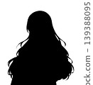 Silhouette of an anime-style illustration of a woman wearing a kimono 139388095