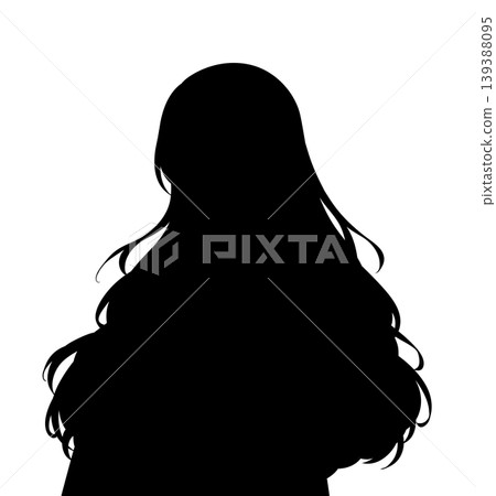 Silhouette of an anime-style illustration of a woman wearing a kimono 139388095