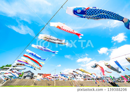 Carp streamers in Kamogawa Carp streamers in Kamogawa 139388206