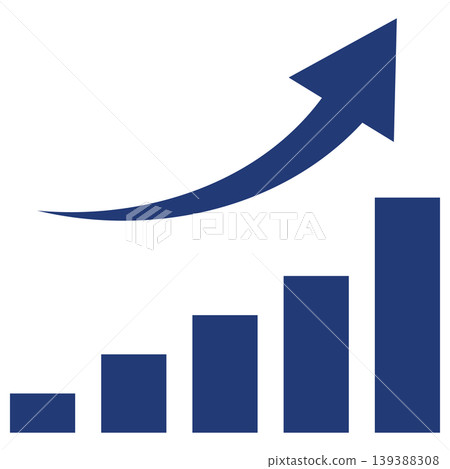 Graph icon, blue indigo, simple, business, transparent, vector material. Graph icon, blue indigo, simple, business, transparent, vector material. 139388308