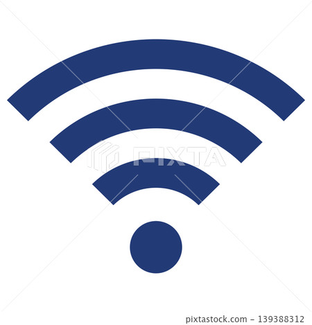 Wi-Fi icon, blue/indigo, simple, business, transparent, vector graphic. 139388312
