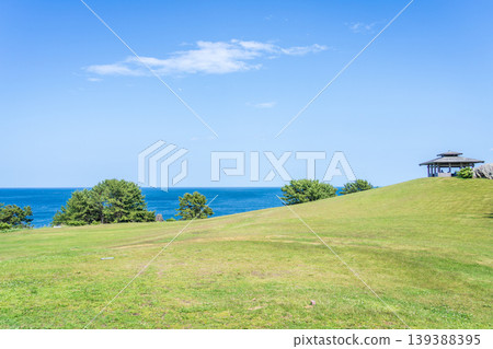 初夏時節的青森縣種佐海岸,八戶市,瀰漫著清新的綠意。 初夏時節的青森縣種佐海岸,八戶市,瀰漫著清新的綠意。 139388395