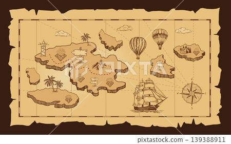 map, compass, paper 139388911
