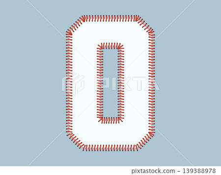 Stylized sports number 0 typography inspired by baseball, featuring bold numerals outlined with stitched laces. Stylized sports number 0 typography inspired by baseball, featuring bold numerals outlined with stitched laces. 139388978