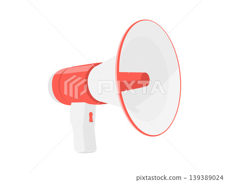 Classic red megaphone on isolated background. Applicable for alert, announcement, advertising illustration. Classic red megaphone on isolated background. Applicable for alert, announcement, advertising illustration. 139389024