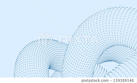 Abstract 3D dotted shape on clean minimalist background. Modern futuristic geometric composition for digital, technology, data, and creative design concepts. 139389148