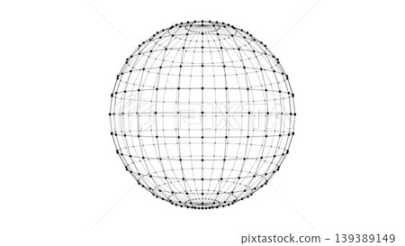 Abstract wireframe sphere. Dots connected by lines. Technology abstract background. Minimalist mesh backdrop. Abstract polygonal shape. Abstract wireframe sphere. Dots connected by lines. Technology abstract background. Minimalist mesh backdrop. Abstract polygonal shape. 139389149