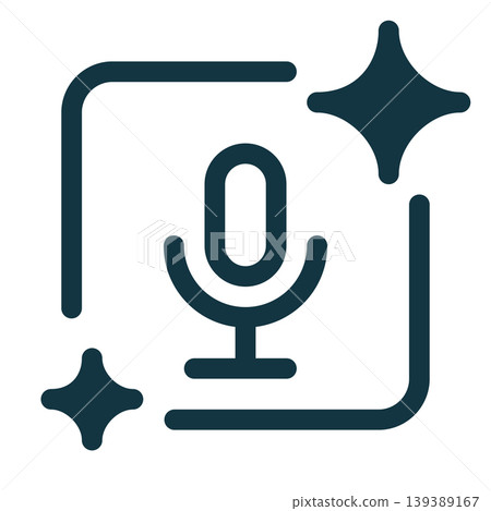 Speech and voice recognition generative AI icon representing artificial intelligence for voice input, speech processing, and smart audio generation. Modern symbol for AI-powered voice technology. Speech and voice recognition generative AI icon representing artificial intelligence for voice input, speech processing, and smart audio generation. Modern symbol for AI-powered voice technology. 139389167