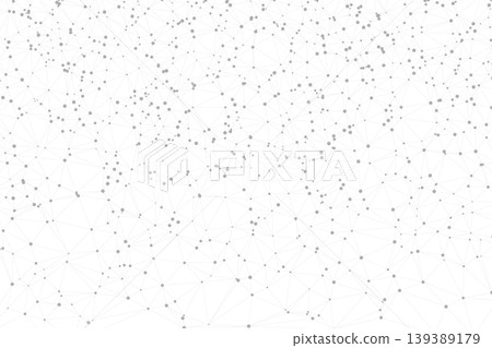 Abstract plexus-style geometric mesh with interconnected dots and lines forming a tech-inspired background. 139389179