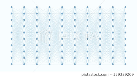 Neural network structure on white background with clear nodes and layers, showcasing deep learning, AI innovation and modern computational technology. Neural network structure on white background with clear nodes and layers, showcasing deep learning, AI innovation and modern computational technology. 139389209