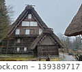 Gassho-zukuri style house, cloudy sky 139389717