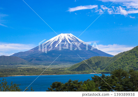 Fuji seen from Lake Motosu Fuji seen from Lake Motosu 139389938
