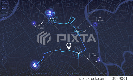 City Map Navigation Interface 139390011
