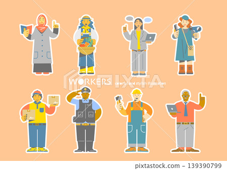 People who work with pride: Colorful and stylish flat illustrations People who work with pride: Colorful and stylish flat illustrations 139390799