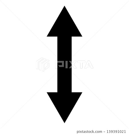 Arrow in both directions cursor vector icon, black bidirectional arrow pointing both sides, up and down computer cursor Arrow in both directions cursor vector icon, black bidirectional arrow pointing both sides, up and down computer cursor 139391021