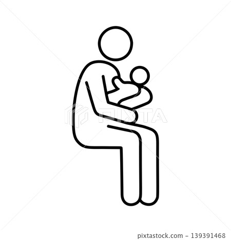 抱著嬰兒的人的線條圖標 抱著嬰兒的人的線條圖標 139391468