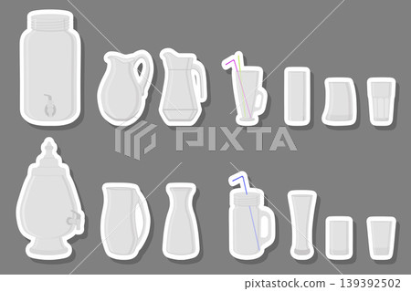 Illustration on theme big kit different types glassware Illustration on theme big kit different types glassware 139392502