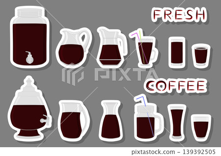 Illustration on theme big kit different types glassware Illustration on theme big kit different types glassware 139392505