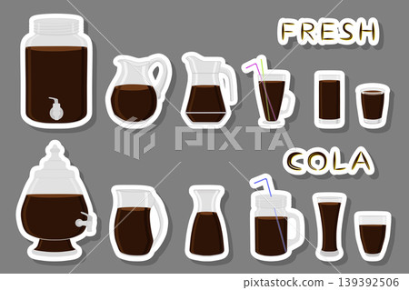 Illustration on theme big kit different types glassware 139392506