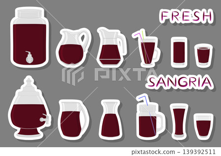 Illustration on theme big kit different types glassware Illustration on theme big kit different types glassware 139392511