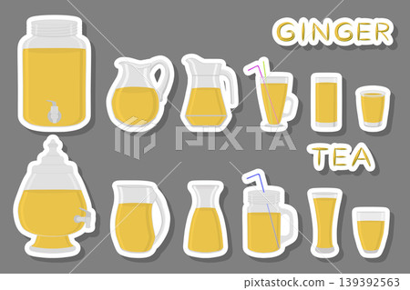 Illustration on theme big kit different types glassware 139392563