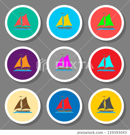 Vector icons illustration logo from set symbols for sea vessel yacht 139393043