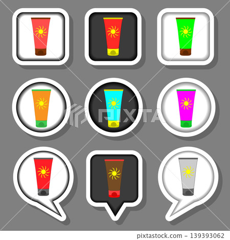 Vector icon illustration for set symbols summer sunscreen from sun Vector icon illustration for set symbols summer sunscreen from sun 139393062