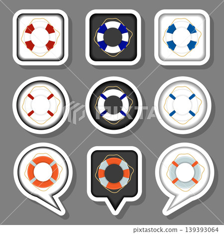Vector icon illustration for set symbols sea lifebuoy inflatable Vector icon illustration for set symbols sea lifebuoy inflatable 139393064