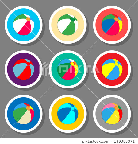 Vector icon illustration logo for set symbols beach ball for playing on the sand Vector icon illustration logo for set symbols beach ball for playing on the sand 139393071