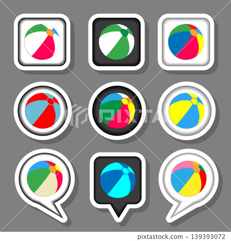 Vector icon illustration logo for set symbols beach ball for playing on the sand Vector icon illustration logo for set symbols beach ball for playing on the sand 139393072