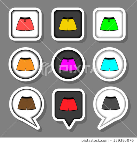 Vector icon illustration logo for set symbols beach shorts Vector icon illustration logo for set symbols beach shorts 139393076