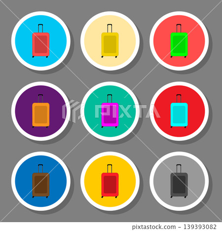 Vector icon illustration logo for set symbols suitcase with luggage for travel Vector icon illustration logo for set symbols suitcase with luggage for travel 139393082