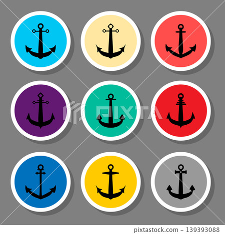 set symbols sea anchor from the ship for travel set symbols sea anchor from the ship for travel 139393088