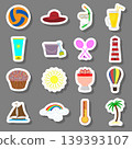 Vector icon illustration logo for set symbols on flat colored buttons 139393107