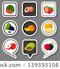 Vector icon illustration logo for set symbols on flat colored buttons 139393108