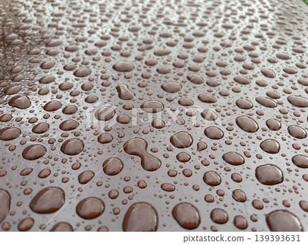 Rain droplets texture on painted metal surface Rain droplets texture on painted metal surface 139393631