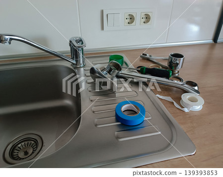 Plumbing Repair Tools and Sink Fixtures 139393853