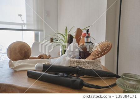 Wellness and beauty products for daily hair care routine Wellness and beauty products for daily hair care routine 139394171