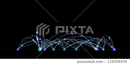 A connection of glowing lines and dots A connection of glowing lines and dots 139394439
