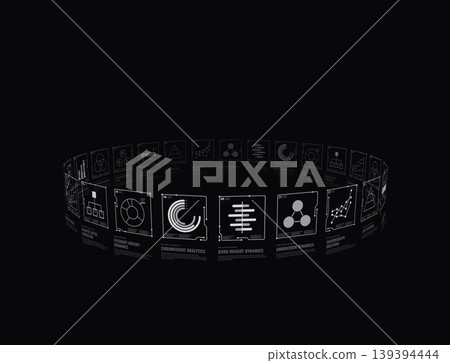 Digital data analysis screen Digital data analysis screen 139394444