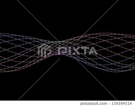 A pattern drawn by rainbow-colored curves 139394514